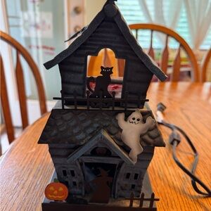 Scentsy Halloween Haunted House Decor with Ghost and Cat